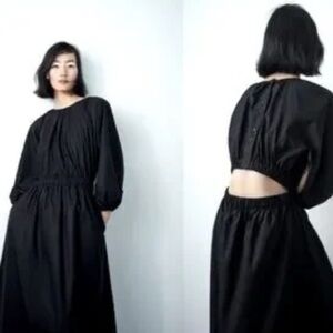 Zara Gray Long Sleeve A-Line Dress